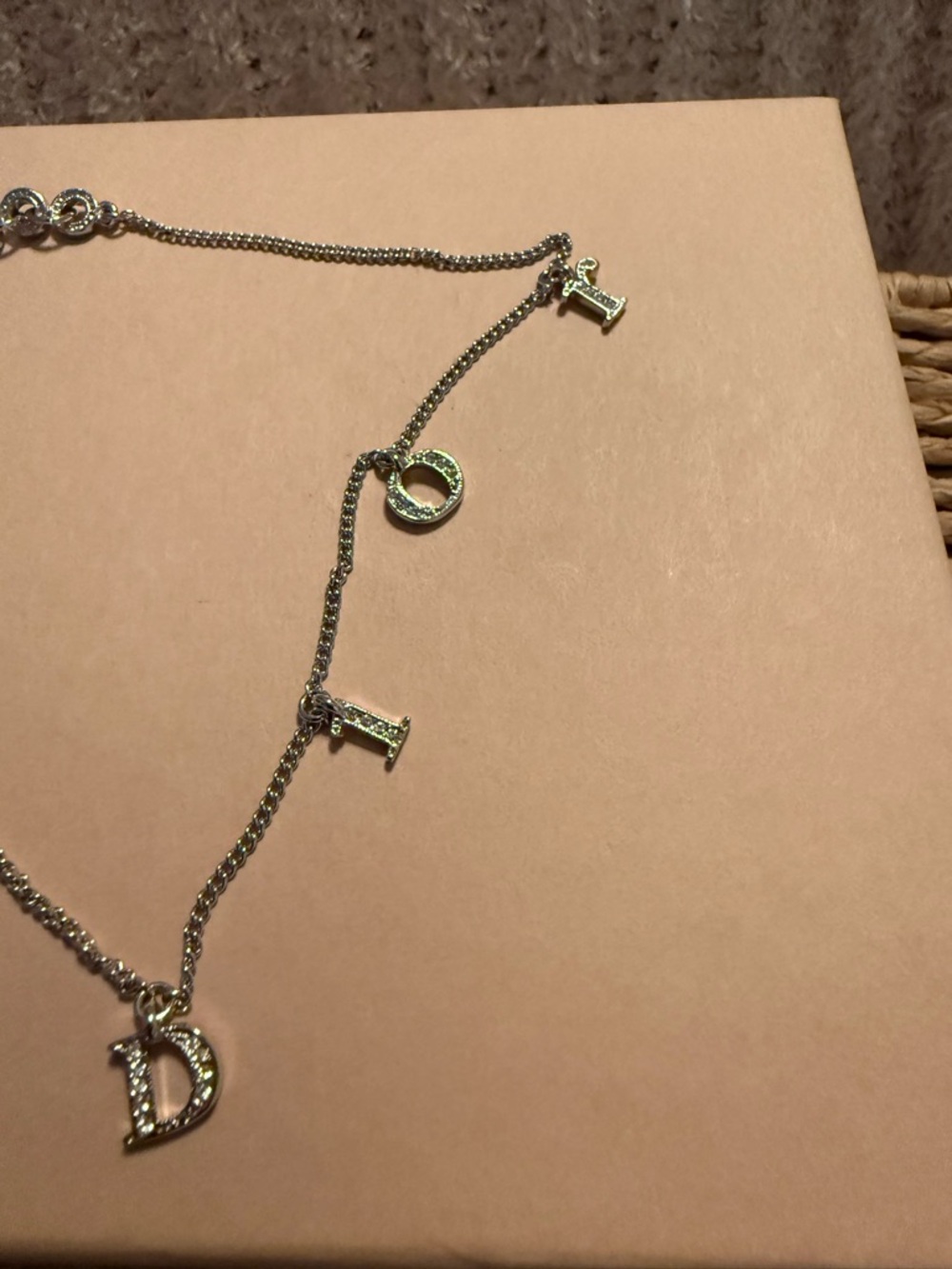Dior Silver-tone Letter Charm Necklace with D I O R Pendants - Picture 5 of 5